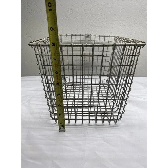 Vintage Kaspar Wire Metal Industrial Gym Locker Basket Shiner, Texas - 2 Baskets - Picture 5 of 7
